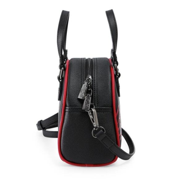 Von Dutch Crossbody Bowling Bag Flying Eye Black Red Two Tone Y2K New With Tags - Picture 5 of 8